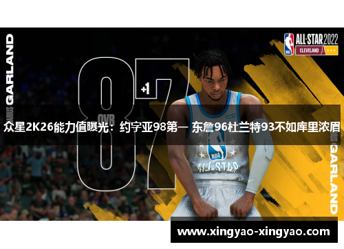 众星2K26能力值曝光：约字亚98第一 东詹96杜兰特93不如库里浓眉